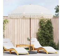 Beach Parasol Grey and White 205 x 205 x 210 cm