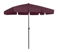 Beach Parasol Bordeaux Red 200x125cm Polyester UV Tilt Adjustable 180-245cm Sun