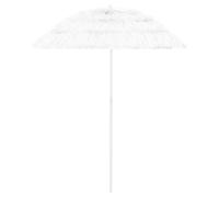 Beach Parasol White 180cm Polyester Tilt Hawaii Style UV Protective EasyFitBase