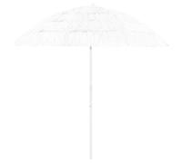 Beach Parasol White 240 cm Polyester UV-Resistant Tilt Hawaii Style Sunshade Sun