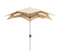 Beach Parasol with Hand Crank Handle, Waterproof Sun Shade Outdoor Straw for Garden Pool Patio Raffia Umbrella