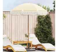 Beach Parasol Yellow and White 160 x 160 x 196 cm