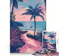 Beach Path Minimalist Puzzles for Adults 1000 Pieces Focus Ability Leisure Pleasure Interlock Well Chic Xmas Gift (38x52cm)