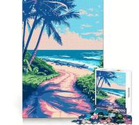 Beach Path Minimalist Puzzles for Teenagers 1000 Piece Sharp Memory Leisure Pleasure Neat Edges Winter Gift (50x75cm)