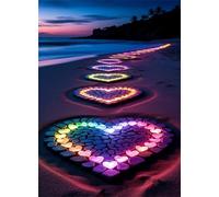 Beach Pebbles Heart Jigsaw Puzzles for Adults 1500 Pieces Educational Toys Challenging Game 1500 Piece Puzzles for Adults for The Whole for Women Gifts for Men