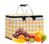 Beach Picnic Basket - Portable Cooler Tote, Folding Lunch Organizer | Leak-Resistant Picnic Basket Supporting Drinks And Meals During Coastal Walks, Boat Cruises, Or Garden Cookout Sessions
