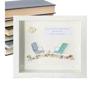 Beach Picture Frame | Friendship Sea Glass Picture Frames,Handmade Novelty Home Decor, Cute Photo Frame for Table Decoration
