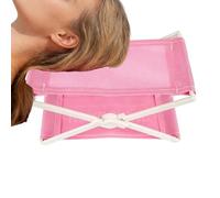 Beach Pillow - Folding Ergonomic Neck Support for Sleeping with Portable Frame | ABS Material with Soft Cloth Cover Feature, Compact Design, Outdoor Summer Travel Hiking Backpacking Gear Blue