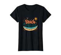 Beach Please: Tropical Summer Vibes Graphic, hawaiians T-Shirt, Women, Black, XXL