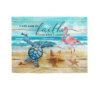 Beach Puzzles for Adults 500 Pieces Christian Sea Turtles Jigsaw Puzzle Religious Puzzles Scripture Bible Inspirational Wooden Puzzle Birthday Gifts Challenging Puzzle for Party Game Family Fun