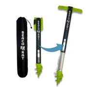Beach Rat Fusion Anchor & Storage Case - Jet Ski Anchor/Boat Anchor for Shallow Water and Sandbar - High Strength Telescoping Aluminum Pole & Plastic Boat Accessory - Sand Bar Anchor Kit (Neon Yellow)