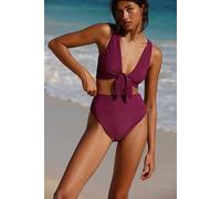 Beach Riot Solid Highway High-Waisted Bikini Bottoms at Free People in Purple Plum, Size: Medium - female