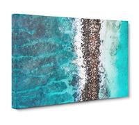 Beach Road Across the Ocean Canvas Print | Gallery Wrapped 30mm Frame Wall Art | 30x20 inches | Ready to Hang | Abstract Seascape Picture | Living Room Bedroom Lounge Office