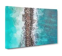 Beach Road Across The Ocean Canvas Print | Gallery Wrapped 30mm Frame Wall Art | 30x20 inches | Ready to Hang | Abstract Seascape Picture | Living Room Bedroom Lounge Office