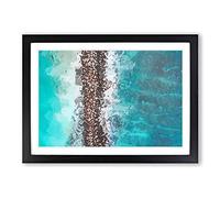 Beach Road Across The Ocean in Abstract Framed Print | A2 Black Framed Wall Art | Ready to Hang | Abstract Beach Picture | Living Room Bedroom Lounge Office