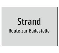 Beach Route to the Bathing Site Aluminium Sign A5: 210 x 148 mm - Without Graphics, Text Only