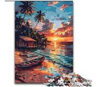Beach Sailing Boats 1000 Piece Jigsaw Puzzles for Adults Gifts, Challenging Game for Is Ideal As A Gift for The Whole Family (26x38cm)