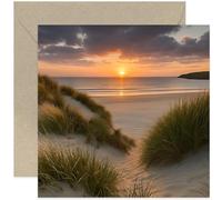 Beach Sand Dunes Photography Art Card, Just Because, Thinking of You - Square Card, Blank Inside With Envelope