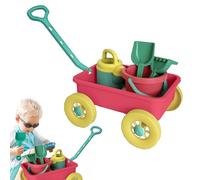 Beach Sand Playset - Sand Castle Building, Kit Small Buckets and Shovels with Trolley Fun Educational Outdoor Toy for Seaside Beach Garden Backyard Camping Summer Activities Boys Girls Colorful