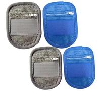 Beach Sand Remover, 4Pcs Sand Wipe Off Mitts, Coral Fleece Brush with Zipper ＆ Stretchable Straps for the Whole Family