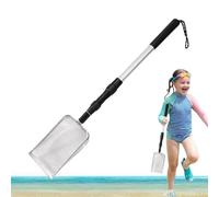 Beach Sand Sifter - Long Handle Reach, Adjustable Shaft Length, Metal Scoop Head, Lightweight Frame Build | Beach Searching Sand Filtering Sea Rocks Finding Shoreline Leisure Activities
