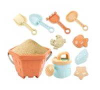 Beach Sand Toys, 10 Piece Castle Building Kit, Bucket Shovel Rake Set Feature, Summer Water Play Accessory, Fun Outdoor Activity Solution, Suitable for Boys Girls Playground Poolside Vacation Camping