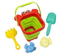 Beach Sand Toys,Building Games Kit with Foldable Bucket,5-Piece Sand Castle Toys with Animal Design - for Preschool Daycare Birthday Party Travel Outdoor Camping Picnic Park Playground Backyard