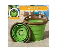 Beach Sand Toys, Folding Fruit Bucket with Ergonomic Shovels, Set for Backyard Camping Swimming Pool Vacation