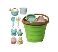 Beach Sand Toys, Folding Fruit Bucket with Ergonomic Shovels, Set for Backyard Camping Swimming Pool Vacation