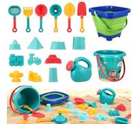 Beach Sand Toys Set, 19Pcs Sand Pit Toys With Collapsible Bucket and Spade Beach Set Kids Sand Sandpit Toys for Toddlers, Outdoor Fun Sand Toys for Boys Girls Toddlers Age 3 4 5 6 7 8
