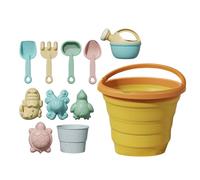 Beach Sand Toys - Travel Kids Sand Toy Set with Folding Bucket Digging Game Tools for Outdoor Play | Portable Sands Play Set for Beach Backyard Pool Camping Vacation Activities
