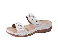 Beach Sandals For Women Summer Boho Sandals Comfortable Walking Sandal Diamante Rhinestone Sandal Slip On Wide Fit Slipper Orthopedic Shoe With Arch Support Open Toe Double Strap Slipper Casual Shoe