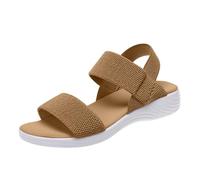 Beach Sandals For Women- Summer Platform Sandals Elegant Comfortable Flat Back Strap Sandal Leisure Summer Shoes Beach Sandals Trekking Sandals Stretch Fly Woven Chic