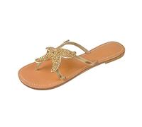 Beach Sandals, Women's Waterproof, Flip Flops, Women's Outdoor Mules, Breathable Sliders, Bathroom Slippers, Flat Slippers, Fixed Sole, Lace-Up Shoes for Women, Beach Sandals, Trekking Sandals, gold