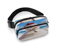 Beach Sandy Snowman Fanny Pack Belt Bag with Adjustable Strap Fashion Waist Bag for Outdoor Sports Hiking, white, 20x13cm, Full Printed Waist Bag