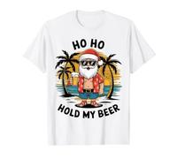 Beach Santa Christmas in July Tropical Summer Vacation Value Graphic T-Shirt, Men, White, S