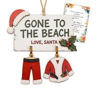 Beach Santa Ornaments 2026 for Christmas Tree Decorations, Funny Santa Christmas Ornament for Exchange, Funny Gag Gifts, Unique White Elephant Gift Ideas for Daughter, Son, Adults, Friends and Family