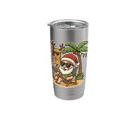 Beach Santa Tropical Christmas Vacation Stainless Steel Insulated Tumbler