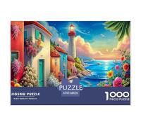Beach Scene 1000 Pc Adult Jigsaws - Coastal Path & Lighthouse Impossible Hard Difficult Challenging Game for Wall Decoration And Gifts38x26cm/1000pcs