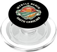 Beach Scene In Shark Jaw Myrtle Beach South Carolina Retro PopSockets PopGrip for MagSafe