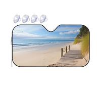 Beach Scenery Car Windshield Sun Shade Foldable Front Window Sunshade Upgrade Sun Visor Car Reflective Sun Blocker Automotive Interior Sun Protection for Car Truck SUV