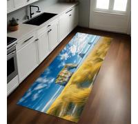 Beach Scenery Kitchen Rug Sandy beaches, sand dunes, and meadows Non-Slip Washable Runner 50 x 150 cm Floor Mat for Kitchen, Laundry, Hallway, Home Decoration