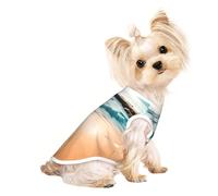 Beach scenery Pet Breathable Sleeveless T-shirt L for Small Dogs and Cats, Soft, Comfortable, Stylish