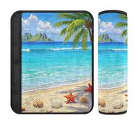 Beach Scenery starfishes Shells Coconut Trees 2 Pack carseat Shoulder Strap Pads, More Comfort Driving, car Seatbelt Covers for Truck