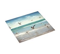 Beach Sea Birds Printed Dish Drying Mat 46x41CM Dish Drying Pad Highly Absorbent Microfiber Kitchen Counter Mat for Dishes Drainer