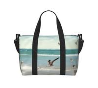 Beach Sea Birds Printed Travel Duffel Bag for Women Men - Weekend Overnight Bags with Adjustable Shoulder Strap and Handle