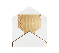 Beach Sea Shell Sand Elegant Pearlized Gold-Edged Greeting Card-Blank Interior,Single-Sided Print, All-Occasion Foldable Note Card With Envelope