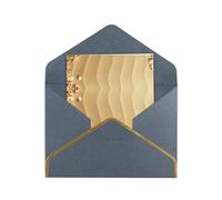 Beach Sea Shell Sand Elegant Pearlized Gold-Edged Greeting Card-Blank Interior,Single-Sided Print, All-Occasion Foldable Note Card With Envelope