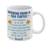 Beach Sea Turtle Decorative Mug Sea Turtle Quotes Sayings Mug Funny Coffee Mug,Man Cave Prints,The Best Gift for Colleagues, Parents, and Grandparents, 110z Men and Women
