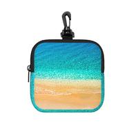 Beach Sea Waves Beach Sand, Square Zipper Storage Bag, Neoprene Coin Purse, Small Wallets, Change Pouch, Change Purse